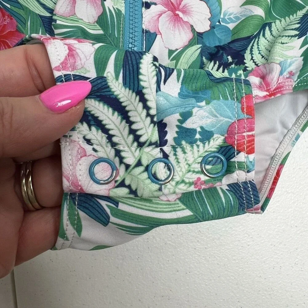 Tommy‎ Bahama Toddler 12 Months Swim Suit Girls One Piece Rash Guard Sun Protect